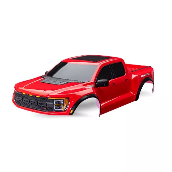 Body, Ford Raptor R, complete (red) (includes grille, tailgate trim, side mirrors, decals, & clipless mounting) (requires #10124 & 10125 body mounts)