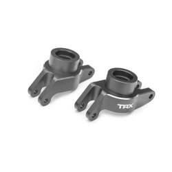 Carriers, stub axle (gray-anodized 6061-T6 aluminum) (rear) (left & right)