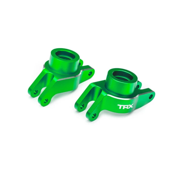 Carriers, stub axle (green-anodized 6061-T6 aluminum) (rear) (left & right)