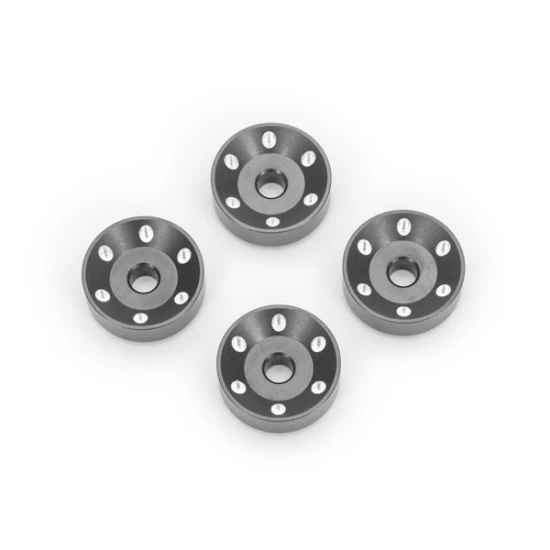 Wheel washers, machined aluminum, gray (4)
