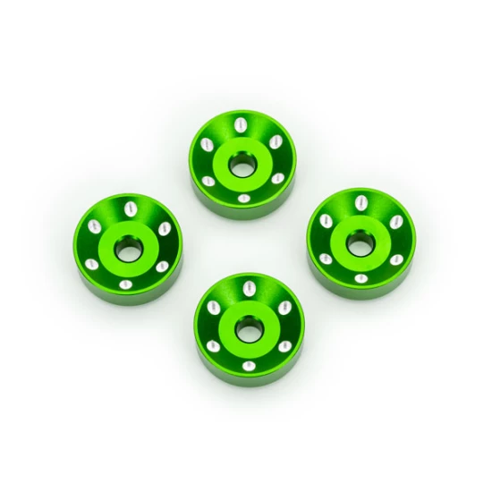 Wheel washers, machined aluminum, green (4)