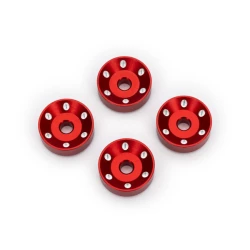 Wheel washers, machined aluminum, red (4)