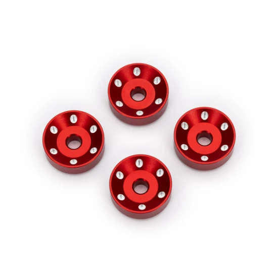 Wheel washers, machined aluminum, red (4)