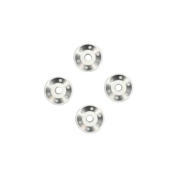 Wheel washers, machined aluminum, silver (4)