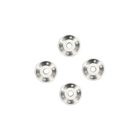 Wheel washers, machined aluminum, silver(4)