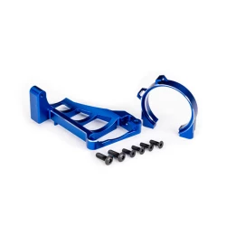 Motor mounts (front & rear) (blue-anodized 6061-T6 aluminum)/ 3x10mm CCS (with threadlock) (4)/ 4x12mm BCS (with threadlock) (2) (for use with 3461 motor)