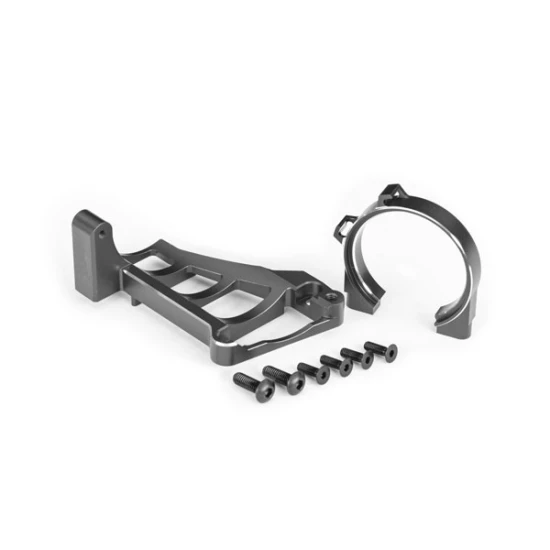 Motor mounts (front & rear) (gray-anodized 6061-T6 aluminum)/ 3x10mm CCS (with threadlock) (4)/ 4x12mm BCS (with threadlock) (2) (for use with #3461 motor)