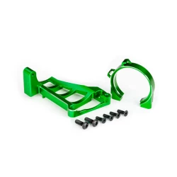 Motor mounts (front & rear) (green-anodized 6061-T6 aluminum)/ 3x10mm CCS (with threadlock) (4)/ 4x12mm BCS (with threadlock) (2) (for use with #3461 motor)