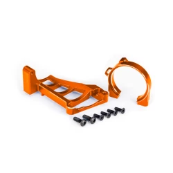 Motor mounts (front & rear) (orange-anodized 6061-T6 aluminum)/ 3x10mm CCS (with threadlock) (4)/ 4x12mm BCS (with threadlock) (2) (for use with 3461 motor)