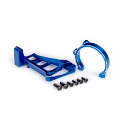 Motor mounts (front & rear) (blue-anodized 6061-T6 aluminum)/ 3x10mm CCS (with threadlock) (4)/ 4x12mm BCS (with threadlock) (2) (for use with #3483 motor)