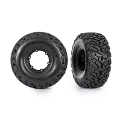 Tires & wheels, assembled, glued, left (1), right (1) (black wheels, Maxx Slash® belted tires, foam inserts) (outer) (TSM® rated) (requires #10274 & 10276, sold separately)