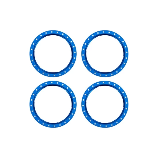 Beadlock rings, blue (machined aluminum) (4)