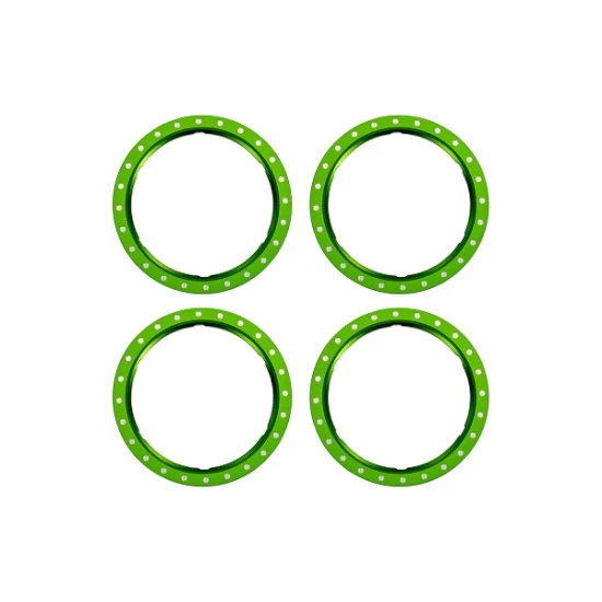 Beadlock rings, green (machined aluminum) (4)