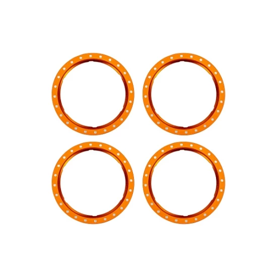 Beadlock rings, orange (machined aluminum) 4 pcs