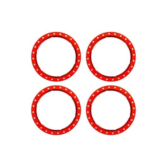 Beadlock rings, red (machined aluminum) (4)