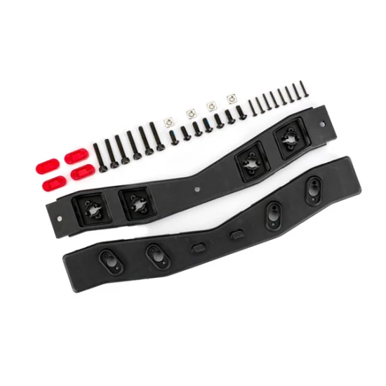Crossmember, rear (top & bottom), boat trailer/ tail light lens (4)/ 1.6x10mm BCS (black stainless) (8)/ 3x5mm BCS (black stainless) (7)/ 3x15mm CS (black stainless) (6)/ M3x0.5mm square nuts (4))