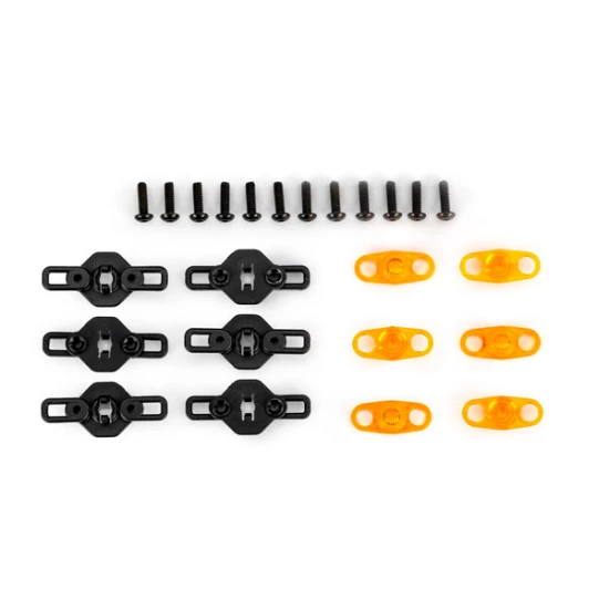 Mounts, side marker lights, boat trailer (6)/ lenses (6)/ 2.5x8mm BCS (black stainless) (12)