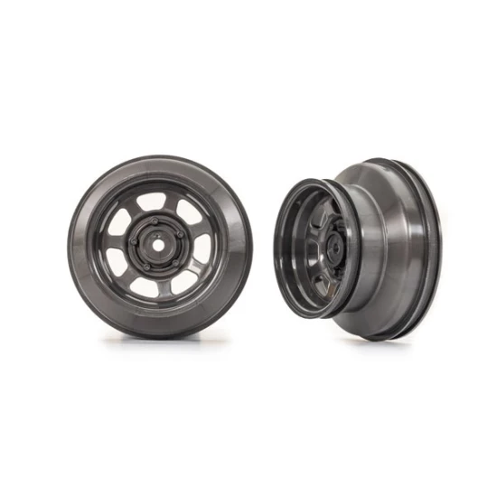 Wheels, dirt oval, graphite gray, dual profile (2.2  outer, 3.0  inner) (2) (2WD front only)