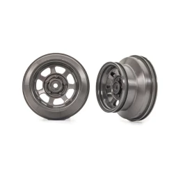 Wheels, dirt oval, graphite gray, dual profile (2.2  outer, 3.0  inner) (2) (4WD front/rear, 2WD rear only)