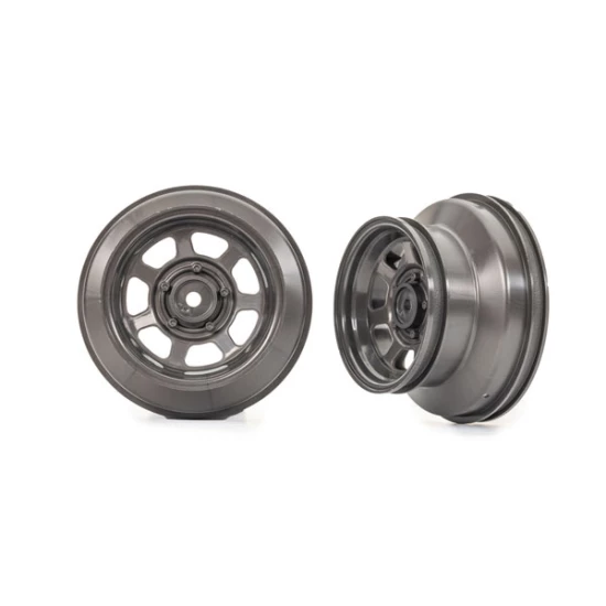 Wheels, dirt oval, graphite gray, dual profile (2.2  outer, 3.0  inner) (2) (4WD front/rear, 2WD rear only)