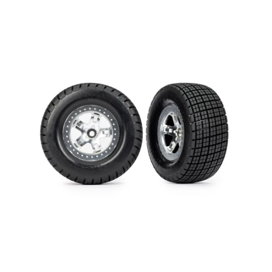 Tires & wheels, assembled, glued (SCT, satin chrome wheels, beadlock type (dual profile 2.2