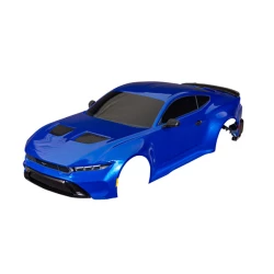 Body, Ford Mustang, complete (blue) (painted, decals applied) (includes side mirrors, spoiler, grilles, vents, & clipless mounting)