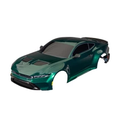 Body, Ford Mustang, complete (green) (painted, decals applied) (includes side mirrors, spoiler, grilles, vents, & clipless mounting)