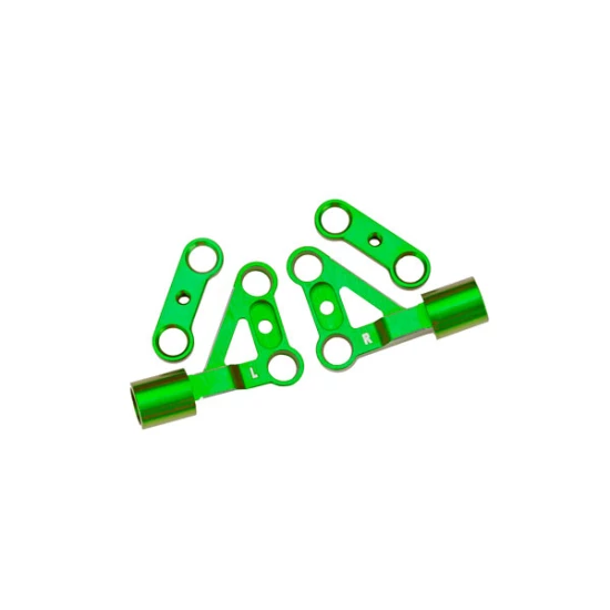 Suspension arms, upper, front, 6061-T6 aluminum (green-anodized) (left & right)/ 2.5x5mm BCS (with threadlock) (2)