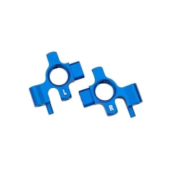 Steering blocks, 6061-T6 aluminum (blue-anodized) (left & right)/ 3x12mm BCS (with threadlock) (4)