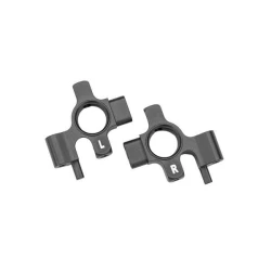 Steering blocks, 6061-T6 aluminum (gray-anodized), left & right/ 3x12mm BCS (with threadlock) (4)