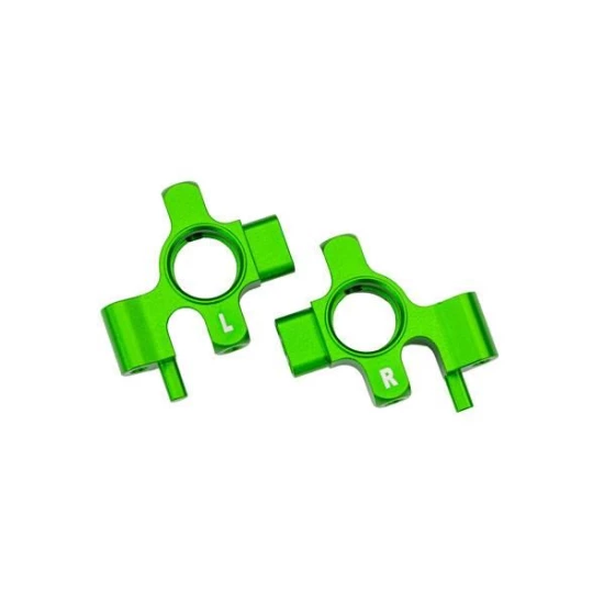 Steering blocks, 6061-T6 aluminum (green-anodized), left & right/ 3x12mm BCS (with threadlock) (4)