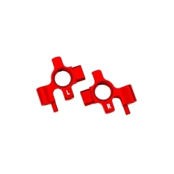 Steering blocks, 6061-T6 aluminum (red-anodized), left & right/ 3x12mm BCS (with threadlock) (4)