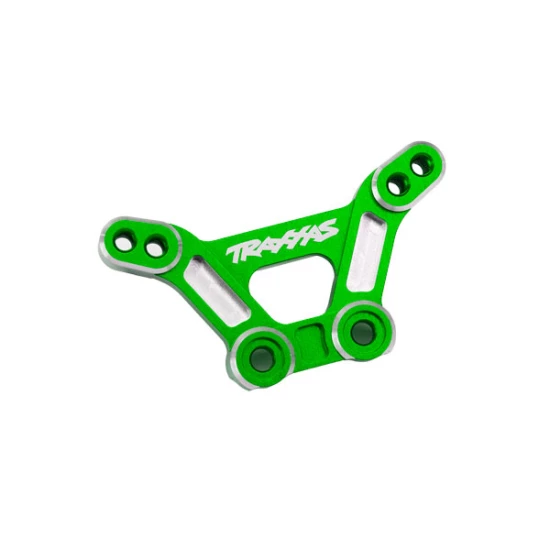Shock tower, front, 6061-T6 aluminum (green-anodized)/ 3x15mm BCS (with threadlock) (2)