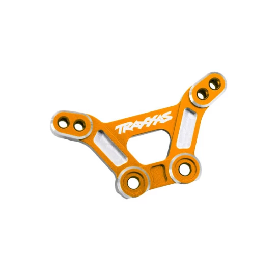 Shock tower, front, 6061-T6 aluminum (orange-anodized)/ 3x15mm BCS (with threadlock) (2)