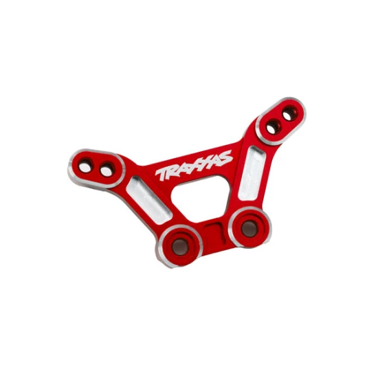 Shock tower, front, 6061-T6 aluminum (red-anodized)/ 3x15mm BCS (with threadlock) (2)