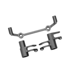 Steering bellcranks, drag link (gray-anodized 6061-T6 aluminum)/ 5x8x2.5mm ball bearings (2)/ 6x10x3mm ball bearings (2) hardware