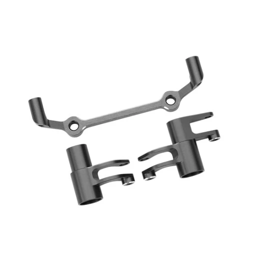 Steering bellcranks, drag link (gray-anodized 6061-T6 aluminum)/ 5x8x2.5mm ball bearings (2)/ 6x10x3mm ball bearings (2) hardware