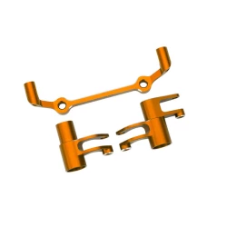 Steering bellcranks, drag link (orange-anodized 6061-T6 aluminum)/ 5x8x2.5mm ball bearings (2)/ 6x10x3mm ball bearings (2)/ hardware