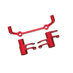 Steering bellcranks, drag link (red-anodized 6061-T6 aluminum)/ 5x8x2.5mm ball bearings (2)/ 6x10x3mm ball bearings (2) hardware
