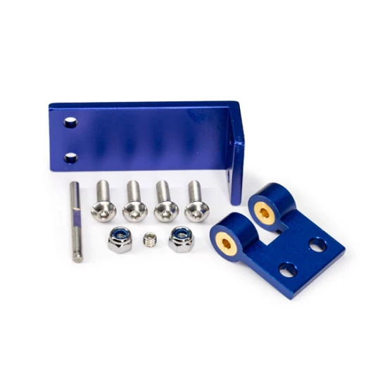 Rudder mount, aluminum/ hinge pin/ 4x14mm BCS (stainless) (4)/ NL 4.0 (2)/ 4x3mm GS (stainless, with threadlock) (1)