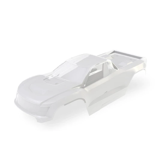 Body, Mini Maxx (clear, requires painting)/ window masks/ decal sheet (includes front & rear body latches, hardware) (for clipless mounting)