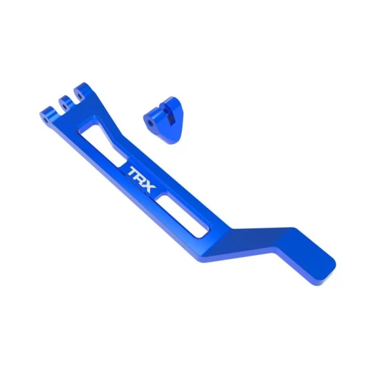 Battery hold-down, hold-down post (blue-anodized 6061-T6 aluminum)/ 3x15mm BCS (with threadlock) (1)