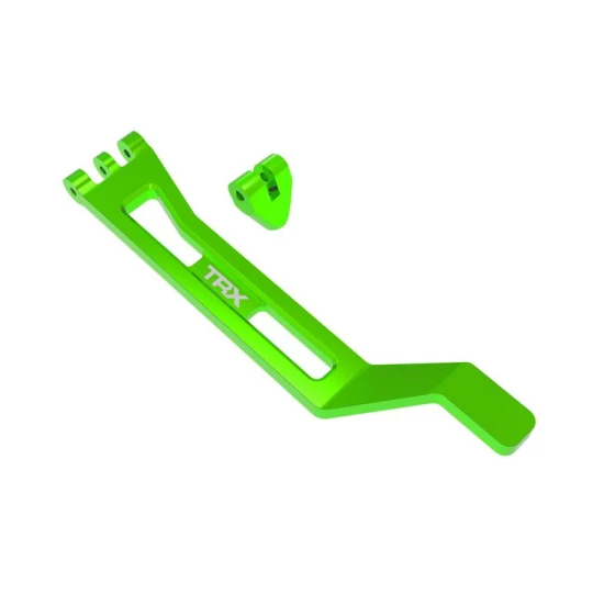 Battery hold-down, hold-down post (green-anodized 6061-T6 aluminum)/ 3x15mm BCS (with threadlock) (1)