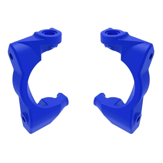 Caster blocks (c-hubs), left & right (blue)