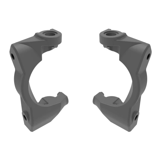 Caster blocks (c-hubs), left & right (gray)