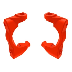 Casterblokken (c-hubs), links en rechts (rood)