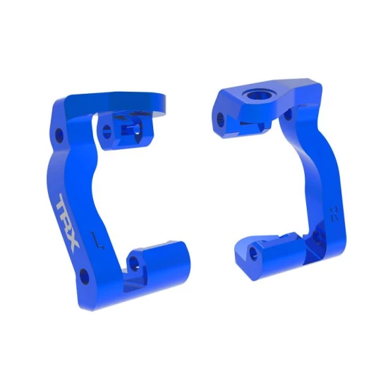 Caster blocks (c-hubs), 6061-T6 aluminum (blue-anodized) (left & right)