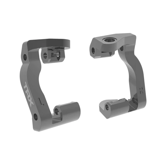 Caster blocks (c-hubs), 6061-T6 aluminum (gray-anodized), left & right