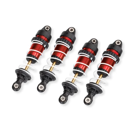 Shocks, GTR long, red-anodized, PTFE-coated bodies with TiN shafts (assembled with springs) (4)