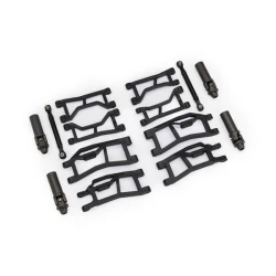 Suspension kit, Mini Maxx® WideMaxx®, black (includes front & rear suspension arms, front toe links & outer half shafts (extended))